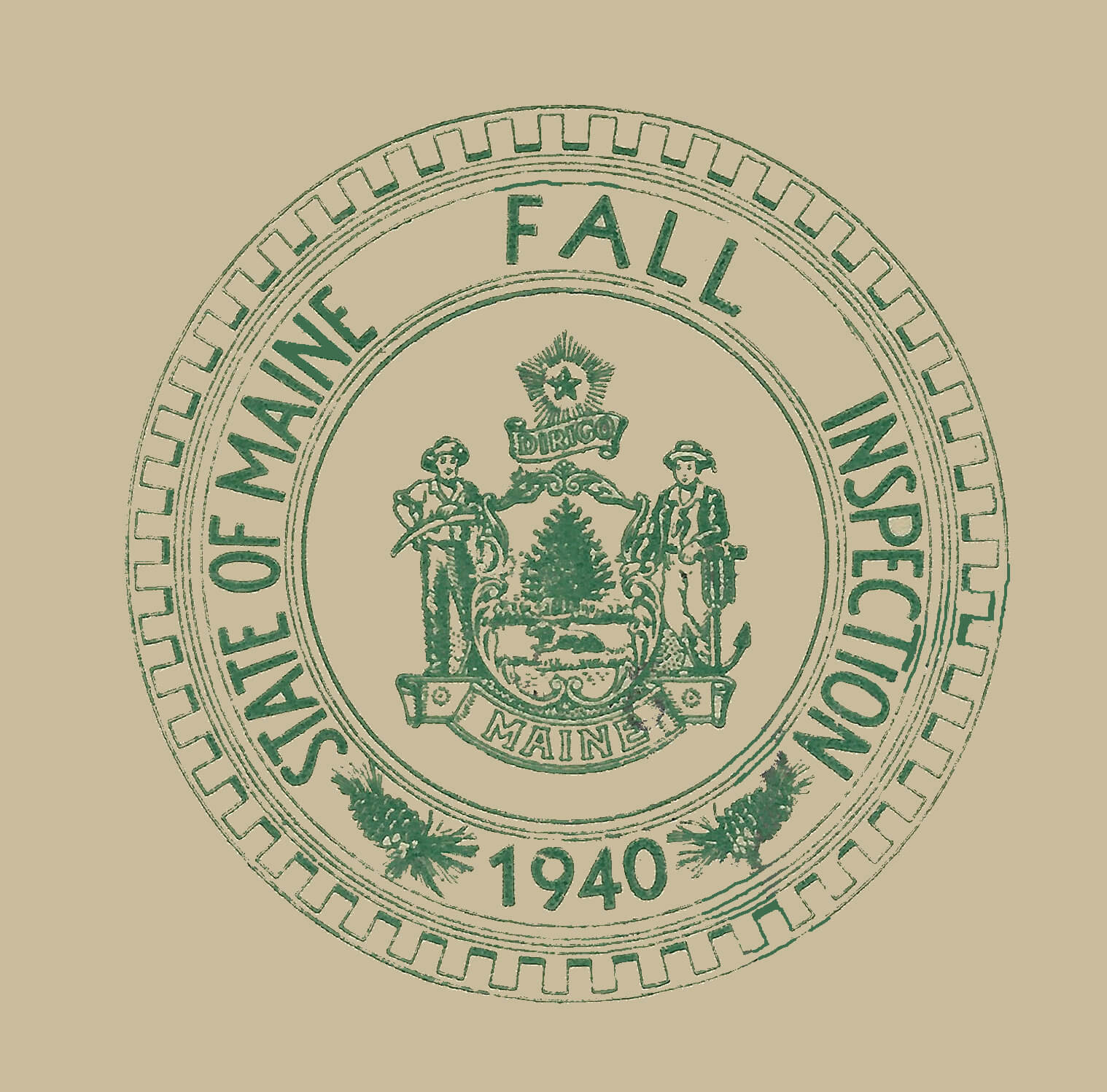 1940 Maine SPRING INSPECTION Sticker